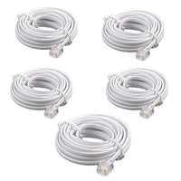 Dahszhi 5Pcs Telephone Male to Male RJ11 Plug Adapter Cable 10 Foot Long for Landline Telephone White-G6.7