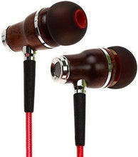 Load image into Gallery viewer, Symphonized NRG 2.0 Wood Earbuds Wired, in Ear Headphones with Microphone for Computer &amp; Laptop, Noise Isolating Earphones for Cell Phone, Ear Buds with Booming Bass (Lava Red)

