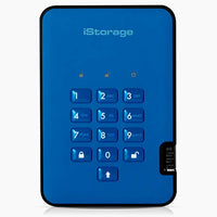 iStorage diskAshur2 SSD 1TB Blue - Secure portable solid state drive - Password protected, dust and water resistant, portable, military grade hardware encryption USB 3.1 IS-DA2-256-SSD-1000-BE
