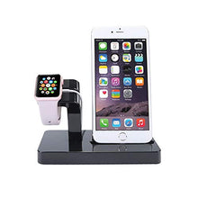 Load image into Gallery viewer, 2 in 1 Stand Holder &amp; Charging Docking Station, Charger Stand Dock Compatible with Apple Watch Series 3 2 1, iWatch, iPhone, iPod

