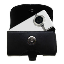 Load image into Gallery viewer, Gomadic Designer Black Leather Pure Digital Flip Video Ultra 2nd Gen Belt Carrying Case  Includes Optional Belt Loop and Removable Clip
