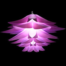 Load image into Gallery viewer, Lightingsky 20&quot; (50cm) Ceiling Pendant DIY IQ Jigsaw Puzzle Lotus Flower Lamp Shade Kit with 15 Feet Hanging Cord (Purple)
