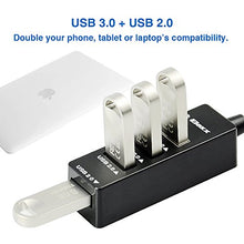 Load image into Gallery viewer, ELEXX 4 Port USB Hub with USB 3.0 and USB 2.0 Portsfor Mac , PC (Black)
