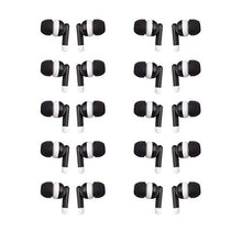 Load image into Gallery viewer, JustJamz Dot Headphones Black Basic in-Ear Earbud Headphones 3.5 MM for Apple Android Laptop PC Mac Ideal for Students Kids Classroom 10 Pack
