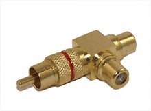 Load image into Gallery viewer, My Cable Mart RCA Male to 2 RCA Female Piggy-Back Splitter (Premium), Gold Plated
