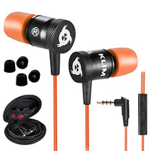 Load image into Gallery viewer, KLIM Fusion Earbuds with Microphone + Long-Lasting Wired Ear Buds - Innovative: in-Ear with Memory Foam + Earphones with Mic and 3.5 mm Jack - Gaming Earbuds - New 2022 Version (Orange)
