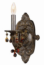 Load image into Gallery viewer, Paris Market 1 Light Amber Crystal Bronze Sconce
