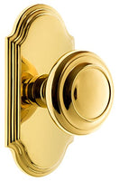Grandeur 821565 Arc Plate Privacy with Circulaire Knob in Polished Brass, 2.75