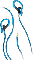 Coby Built-In Mic, Sweat Resistant, Tangle-Free Flat Cable Headphone, CVE-406-BLU, Blue