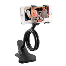Load image into Gallery viewer, ITART Plastic Flexible Long Arms Gooseneck Clip Clamp Stand Universal Cell Phone Holder - Black

