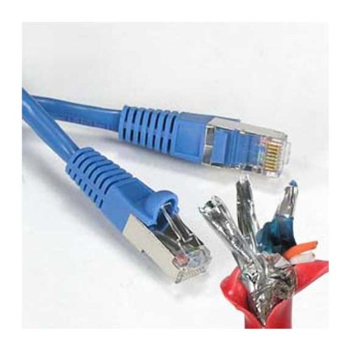 SF Cable, 25 Feet Shielded CAT6 500MHz (SSTP) Molded Patch Cable Blue Color