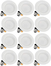 Load image into Gallery viewer, TORCHSTAR 12-Pack 4 Inch LED Recessed Retrofit Downlight, Baffle Trim, Dimmable Retrofit Recessed Lighting with LED Driver, 10W (65W Equiv.), CRI 90, UL Listed, 655lm, 5000K Daylight, Wet Location
