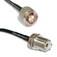 Load image into Gallery viewer, 50 feet RFC195 KSR195 Silver Plated N Male to UHF Female Bulkhead RF Coaxial Cable
