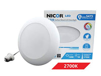 NICOR Lighting DLS56-3012-120-2K-WH 5-6 In. Dimmable 1200 Lumen LED Surface Mount Retrofit Kit White Trim, 2700K Light Temperature