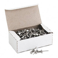 Load image into Gallery viewer, Read Right Aluminum Head Push Pins, Aluminum, Silver, 5/8&quot;, 100/Box
