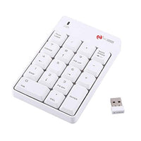 Fdit 2.4GHz Wireless USB Numeric Keypad Numpad Number 18 Keys Laptop PC (White)