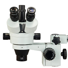 Load image into Gallery viewer, OMAX 3.5X-90X Digital Zoom Trinocular Single-Bar Boom Stand Stereo Microscope with Cold Y-Type Gooseneck Fiber Light and 9.0MP USB Camera
