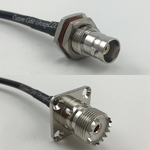 12 inch RG188 BNC FEMALE BIG BULKHEAD to UHF Female Flange Pigtail Jumper RF coaxial cable 50ohm Quick USA Shipping