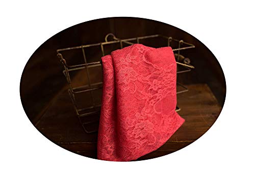 Stretch Lace Wrap, Newborn Baby Layer Photography Prop (Coral Pink)