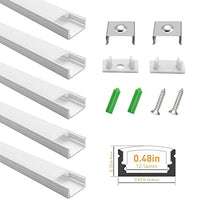 LightingWill 6.6ft/2M 20 Pack(131ft/40M) 9x17mm Silver U Shape LED Aluminum Channel System for <12mm LED Strip Light with White Diffuser Cover, End Caps and Mounting Clips Aluminum Profile -U02S2M20