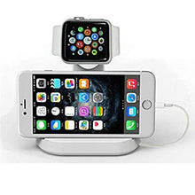 Load image into Gallery viewer, CyberTech 2 in 1 Replacement for Apple Watch and iPhone Charging Station with Built-in Insert Slots, Compatible for iPhone &amp; Apple 2015 iWatch 3 38/42 mm (White)
