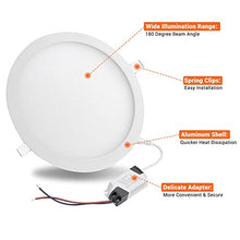 Load image into Gallery viewer, Yescom 7 Inch LED Recessed Light Ceiling Panel 1000LM Canless Downlight 3000-3500K Warm White 15W Ultra-thin Wafer Fixtures Lamp ROHS Certified
