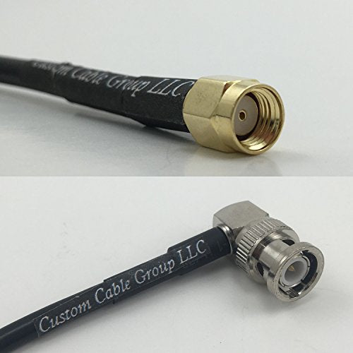 12 inch RG188 RP-SMA MALE to BNC MALE ANGLE Pigtail Jumper RF coaxial cable 50ohm Quick USA Shipping