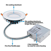 Load image into Gallery viewer, TORCHSTAR 4 Inch LED Slim Recessed Lighting with Junction Box, 12W(90W Eqv.), Dimmable Airtight Canless Downlight, IC Rated, 5000K Daylight, ETL &amp; Energy Star Listed, 5 Years Warranty, Pack of 4
