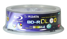Load image into Gallery viewer, Ridata Blu Ray Disc 50gb 6x White Inkjet Printable Bd-r Dl 25 Pack
