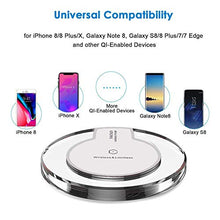Load image into Gallery viewer, Fast Wireless Charger, Qi Wireless Charger Pad Compatible with Apple iPhone X iPhone 8/8 Plus Samsung Note 8 S8/S8 Plus/S7/S7 Edge/S6 Nokia Universal Wireless Charger Stand (White)
