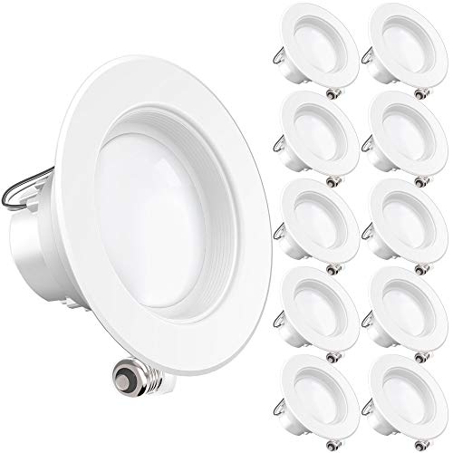 Sunco Lighting 10 Pack 4 Inch LED Recessed Downlight, Baffle Trim, Dimmable, 11W=40W, 3000K Warm White, 660 LM, Damp Rated, Simple Retrofit Installation - UL + Energy Star