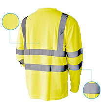 Load image into Gallery viewer, L&amp;M Hi Vis T Shirt ANSI Class 3 Reflective Safety Lime Orange Short Long Sleeve HIGH Visibility (2XL, Lime_L)
