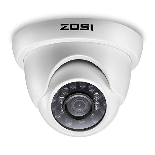 ZOSI 1080P 1920TVL Hybrid 4-in-1 TVI CVI AHD CVBS Security Surveillance CCTV 2.0MP HD Dome Camera Weatherproof 65ft IR Day Night Vision For HD-TVI, AHD, CVI, and CVBS 960H analog DVR System White