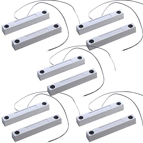 UHPPOTE Door Window Magnetic Contact Sensor Detector Switch NC Type for GSM Home Alarm Security (Pack of 5)