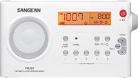 Sangean PR-D7 AM/FM Digital Rechargeable Portable Radio - White (Renewed)