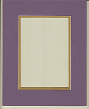 Load image into Gallery viewer, 24x36 Purple &amp; Gold Double Picture Mats with White Core, for 20x30 Pictures
