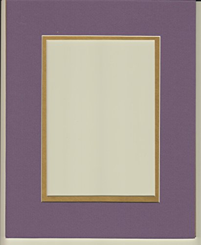 24x36 Purple & Gold Double Picture Mats with White Core, for 20x30 Pictures