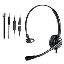 Load image into Gallery viewer, Telephone Headset with RJ9 Jack &amp; 3.5mm Connector for Landline Deskphone Cell Phone PC Laptop, Office Headset for Cisco IP Phone Call Center Office, Work for Cisco 7941 7965 6941 7861 8811
