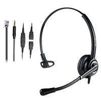 Telephone Headset with RJ9 Jack & 3.5mm Connector for Landline Deskphone Cell Phone PC Laptop, Office Headset for Cisco IP Phone Call Center Office, Work for Cisco 7941 7965 6941 7861 8811