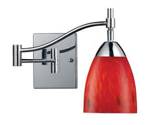 Load image into Gallery viewer, Elk 10151/1PC-FR Celina 1-Light Swing arm Sconce in Polished Chrome with Fire Red Glass
