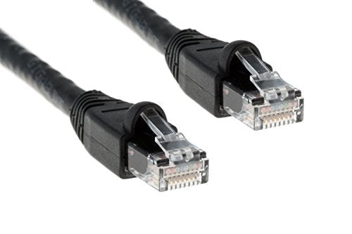 CablesAndKits - Cat6a Ethernet Cable, Booted, Jacket: PVC (cm), 50 ft, Black, Pure Copper, RJ45 Computer & Networking Patch Cord