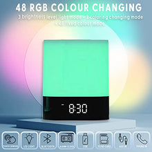 Load image into Gallery viewer, Bluetooth Speaker Night Light,12/24H Alarm Clock, 5 in 1 Touch Sensor Beside Lamp, Dimmable &amp; Multi-Color Changing,SD TF Card MPF Music Player,Gift ideas for 10 11 12 13 14 Year Old Teenage Girls/Boys
