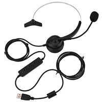 FOSA USB Headphones with Microphone,Over-Ear Stereo Sound Headset Support Noise Cancelling 360 Rotation Mute Function Adjust Volume fit for Computer/Telephone/Desktop Box