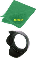52mm Hard Tulip Hood + ZeeTech Microfiber Cleaning Cloth for Nikon Digital SLR Camera Lenses That Have 52mm Thread