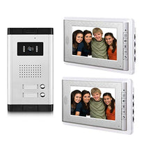 Load image into Gallery viewer, AMOCAM 2 Units Apartment Video Intercom System,Video Door Phone Kit, 1 pcs Night Vision Camera, 2 pcs 7 Inches Monitor Wired Video Doorbell System, Support Monitoring, Unlock, Dual Way intercom

