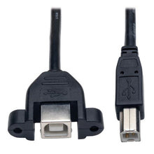 Load image into Gallery viewer, Tripp Lite USB 2.0 Hi-Speed Panel Mount Extension Cable (B M to Panel Mount B F) 1-ft.(U025-001-PM)
