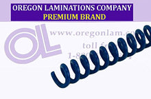 Load image into Gallery viewer, Spiral Coil Binding Spines 9mm (11/32 x 12) 4:1 [pk of 100] Dark Blue (PMS 288 C)
