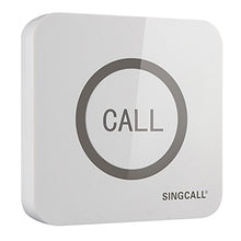Load image into Gallery viewer, SINGCALL Service Calling System,for Cafe,Hotel,Big Touching Button,Can Be Pin on the Wall,Convenient Waterproof,Bathroom,Pack of 5 Bells and 1 Receiver
