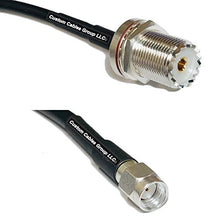 Load image into Gallery viewer, 6 feet RFC195 KSR195 Silver Plated UHF Female Bulkhead to RP-SMA Male RF Coaxial Cable
