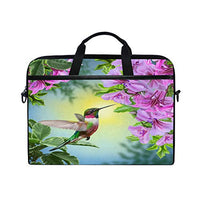 WXLIFE Bird Hummingbird Floral Flower 13 13.3 14 Inch Laptop Shoulder Messenger Bag Case Sleeve Briefcase with Handle Strap for Men Women Boys Girls